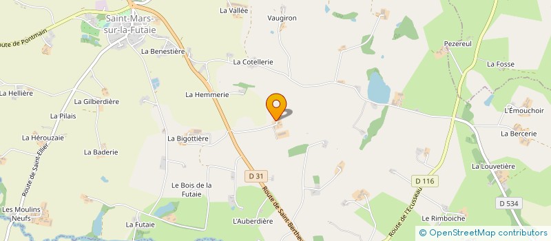 localisation de l'entreprise GROUPEMENT AGRICOLE D EXPLOITATION EN COMMUN AGREE LA CLOUTIERE à ST MARS SUR LA FUTAIE
