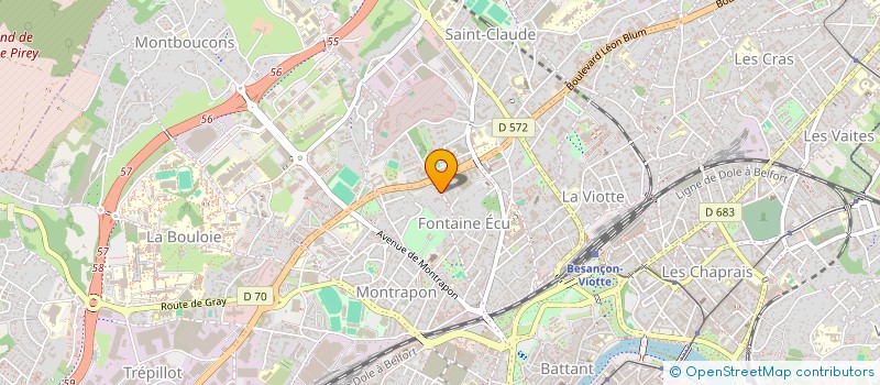 localisation de l'entreprise GROUPEMENT AGRICOLE D'EXPLOITATION EN COMMUN AGREE  LE CHAMP D'A COTE  BESANCON