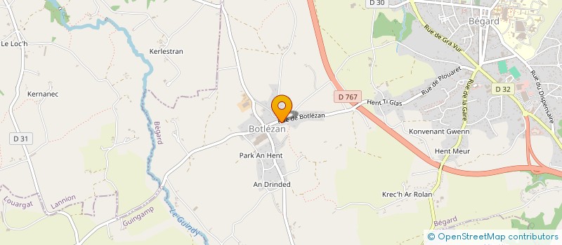 localisation de l'entreprise GROUPEMENT AGRICOLE D'EXPLOITATION EN COMMUN DE BOTLEZAN à BEGARD