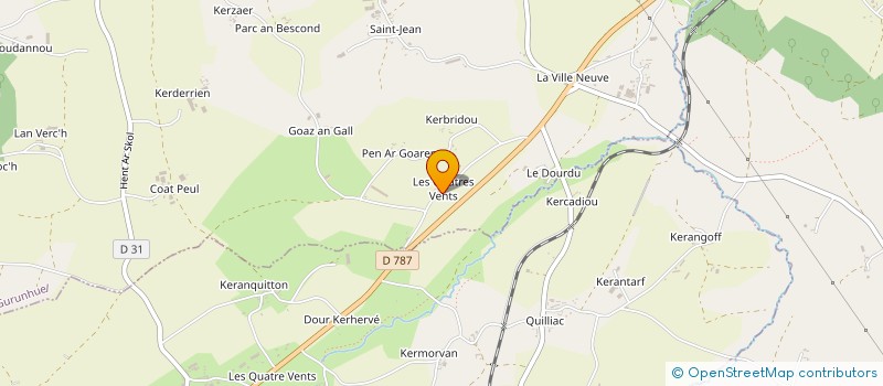 localisation de l'entreprise GROUPEMENT AGRICOLE D'EXPLOITATION EN COMMUN DE DOUR KERHERVE à PONT-MELVEZ