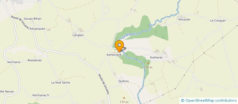 localisation de l'entreprise GROUPEMENT AGRICOLE D'EXPLOITATION EN COMMUN DE KERBORGNE à PLOUNEVEZ-QUINTIN