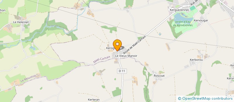 localisation de l'entreprise GROUPEMENT AGRICOLE D'EXPLOITATION EN COMMUN DE KEROGUIOU à MAEL-CARHAIX