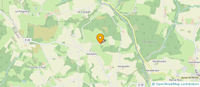 localisation de l'entreprise GROUPEMENT AGRICOLE D'EXPLOITATION EN COMMUN DE KEROQUIN à PLUSQUELLEC