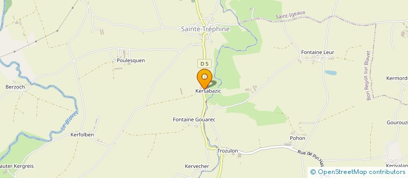 localisation de l'entreprise GROUPEMENT AGRICOLE D'EXPLOITATION EN COMMUN DE KERSABAZIC à SAINTE-TREPHINE