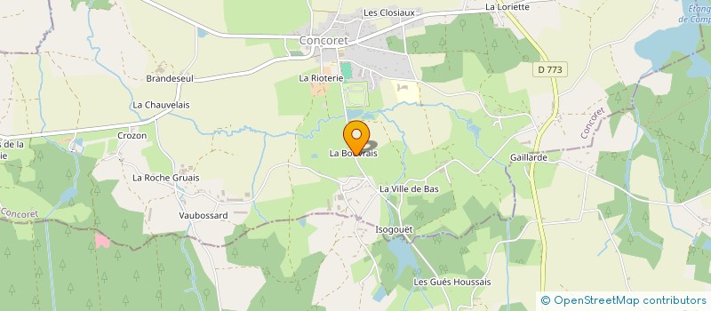 localisation de l'entreprise GROUPEMENT AGRICOLE D'EXPLOITATION EN COMMUN DE LA BOUVRAIS  CONCORET