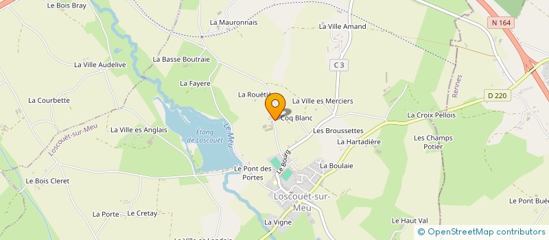 localisation de l'entreprise GROUPEMENT AGRICOLE D'EXPLOITATION EN COMMUN DE LA CROIX PIERRE à LOSCOUET-SUR-MEU