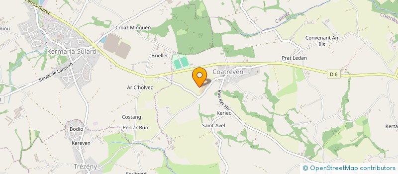 localisation de l'entreprise GROUPEMENT AGRICOLE D'EXPLOITATION EN COMMUN DE MEZ AR LAN à COATREVEN