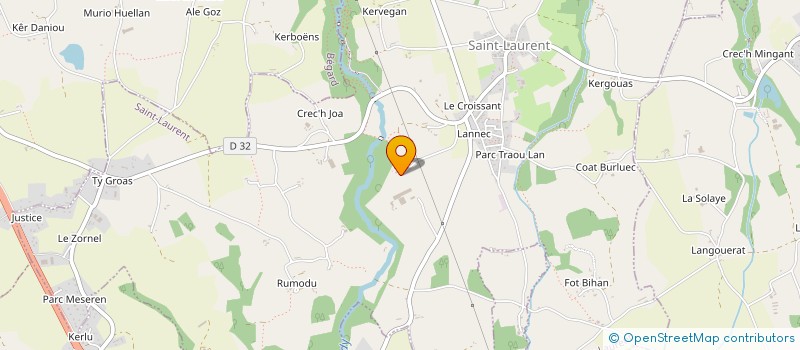 localisation de l'entreprise GROUPEMENT AGRICOLE D'EXPLOITATION EN COMMUN DE SAINT ILLIO BRAZ à SAINT-LAURENT