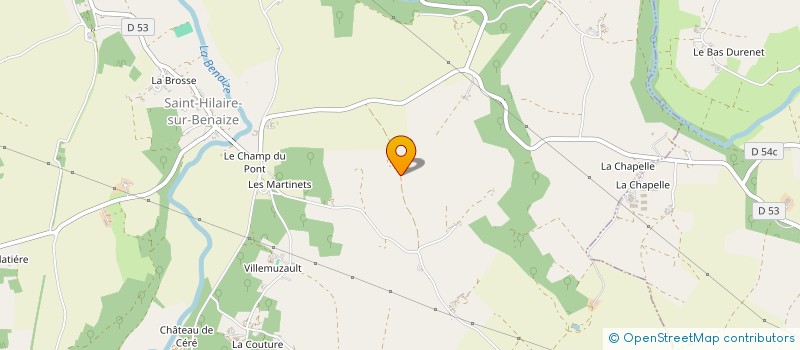 localisation de l'entreprise GROUPEMENT AGRICOLE D'EXPLOITATION EN COMMUN DES 2 FORETS à SAINT-HILAIRE-SUR-BENAIZE