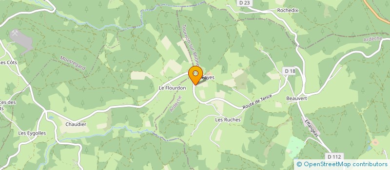 localisation de l'entreprise GROUPEMENT AGRICOLE D EXPLOITATION EN COMMUN DES FAYES à SAINT-ANDRE-EN-VIVARAIS
