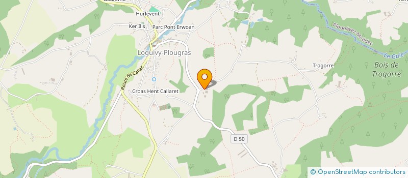 localisation de l'entreprise GROUPEMENT AGRICOLE D'EXPLOITATION EN COMMUN DES NOYERS LE SCRAGNE à LOGUIVY-PLOUGRAS