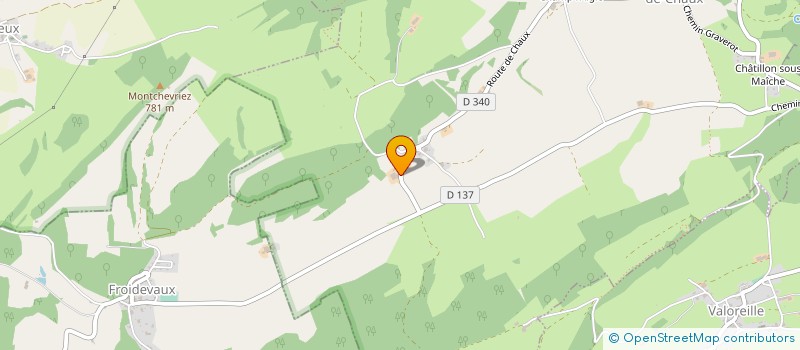 localisation de l'entreprise GROUPEMENT AGRICOLE D'EXPLOITATION EN COMMUN DU CARON J.B.E à LES TERRES-DE-CHAUX