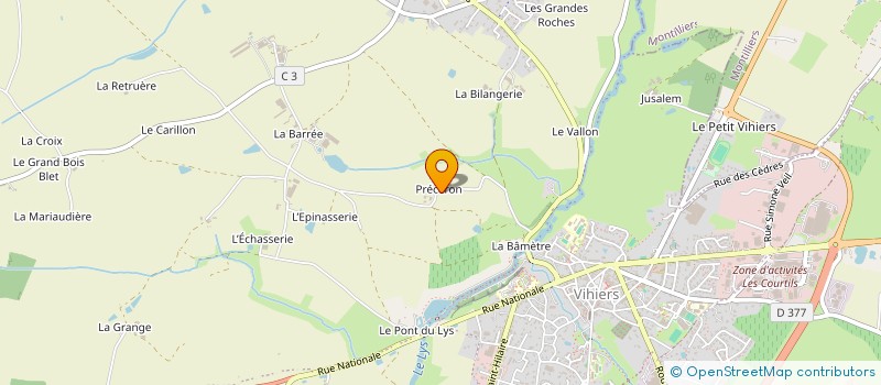 localisation de l'entreprise GROUPEMENT AGRICOLE D'EXPLOITATION EN COMMUN DU PRECERON à LYS-HAUT-LAYON
