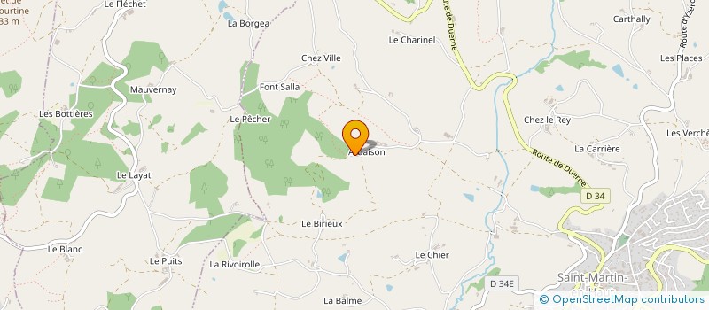 localisation de l'entreprise GROUPEMENT AGRICOLE D'EXPLOITATION EN COMMUN DU VALLON à SAINT MARTIN EN HAUT