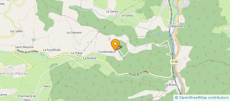 localisation de l'entreprise GROUPEMENT AGRICOLE D'EXPLOITATION EN COMMUN DU VANEL  SAINT JUST D'AVRAY