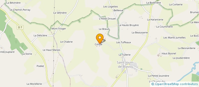 localisation de l'entreprise GROUPEMENT AGRICOLE D'EXPLOITATION EN COMMUN FERME DE CONDE à SAINT-JOUIN-DE-BLAVOU