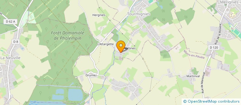 localisation de l'entreprise GROUPEMENT AGRICOLE D'EXPLOITATION EN COMMUN FERME DES WATTINES à TOURMIGNIES
