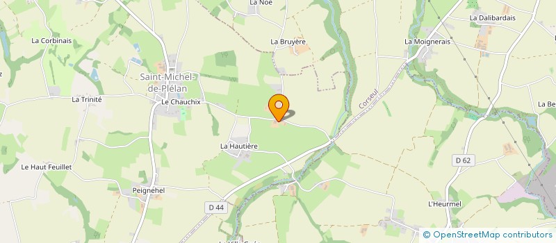 localisation de l'entreprise GROUPEMENT AGRICOLE D'EXPLOITATION EN COMMUN HOUE-OLLIVIER à SAINT-MICHEL-DE-PLELAN