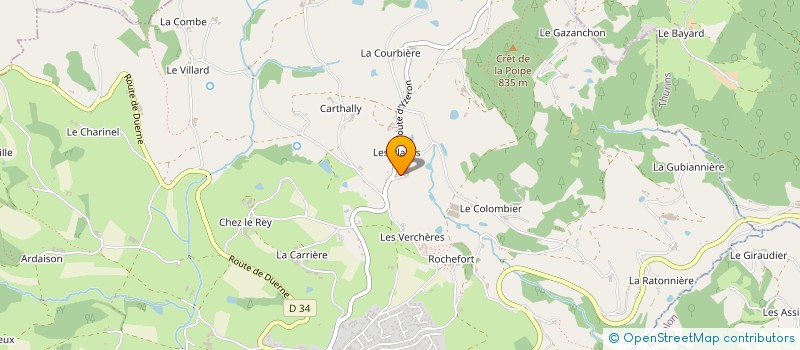 localisation de l'entreprise GROUPEMENT AGRICOLE D'EXPLOITATION EN COMMUN LA CROIX DES PLACES à SAINT-MARTIN-EN-HAUT