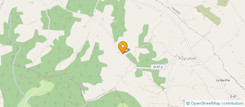 localisation de l'entreprise GROUPEMENT AGRICOLE D'EXPLOITATION EN COMMUN LA FERME DES CRETES  PUYCALVEL