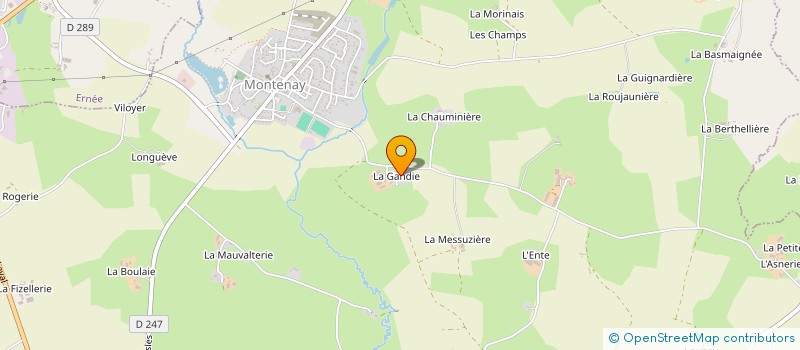 localisation de l'entreprise GROUPEMENT AGRICOLE D EXPLOITATION EN COMMUN LA GANDIE à MONTENAY