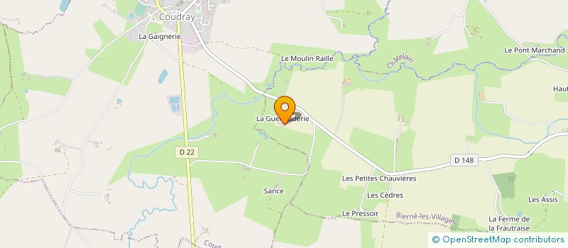 localisation de l'entreprise GROUPEMENT AGRICOLE D EXPLOITATION EN COMMUN LA GUENAUDERIE à BIERNE-LES-VILLAGES