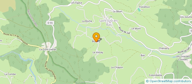 localisation de l'entreprise GROUPEMENT AGRICOLE D'EXPLOITATION EN COMMUN LA POMME DES BOIS  SAINT-JUST-EN-BAS