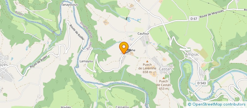 localisation de l'entreprise GROUPEMENT AGRICOLE D'EXPLOITATION EN COMMUN LE ROUQUET à DRUELLE BALSAC
