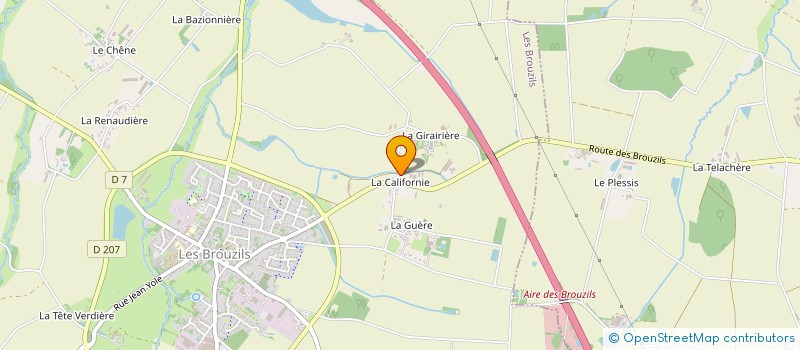 localisation de l'entreprise GROUPEMENT AGRICOLE D'EXPLOITATION EN COMMUN LES 2 RUISSEAUX à LES BROUZILS