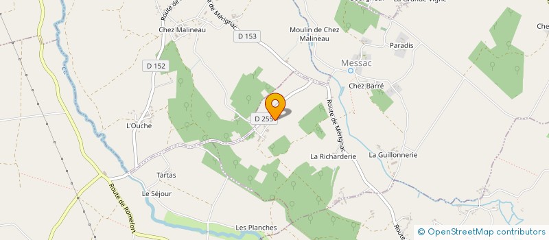 localisation de l'entreprise GROUPEMENT AGRICOLE D'EXPLOITATION EN COMMUN LES TROIS SOURCES  MESSAC