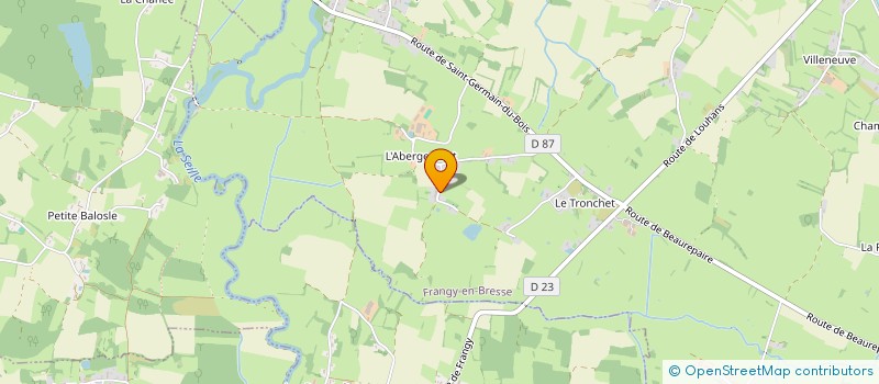 localisation de l'entreprise GROUPEMENT AGRICOLE D'EXPLOITATION EN COMMUN LONGIN  FRANGY-EN-BRESSE