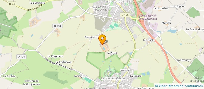localisation de l'entreprise GROUPEMENT AGRICOLE D'EXPLOITATION EN COMMUN LONGUENEE à LONGUENEE-EN-ANJOU
