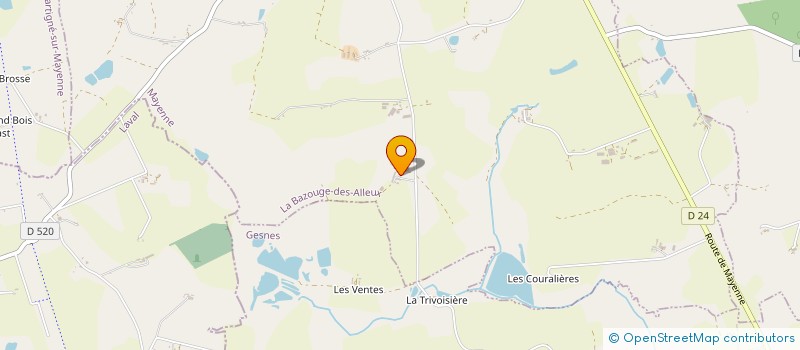 localisation de l'entreprise GROUPEMENT AGRICOLE D EXPLOITATION EN COMMUN PRES NEUFS à LA BAZOUGE-DES-ALLEUX