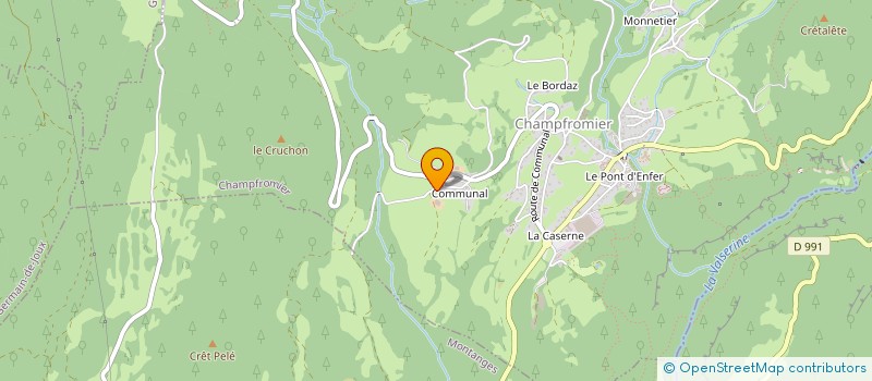 localisation de l'entreprise GROUPEMENT AGRICOLE D'EXPLOITATION EN COMMUN RECONNU COMBE DE COMMUNAL à CHAMPFROMIER