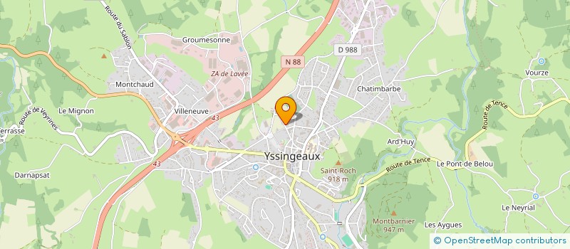 localisation de l'entreprise GROUPEMENT AGRICOLE D'EXPLOITATION EN COMMUN RECONNU CORNUT PRODUCTEUR MARAICHER  YSSINGEAUX