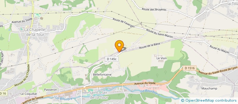 localisation de l'entreprise GROUPEMENT AGRICOLE D'EXPLOITATION EN COMMUN RECONNU DE BELLEFONTAINE à LA CHAPELLE-DE-LA-TOUR