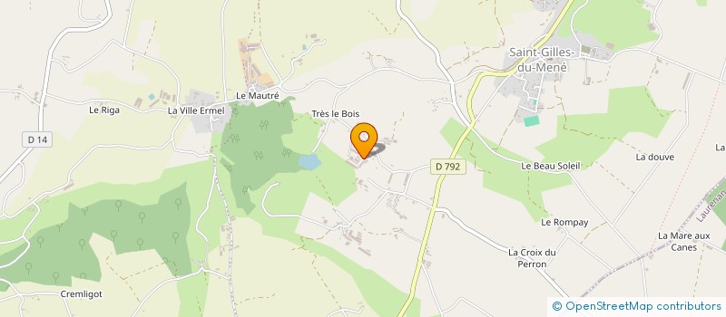 localisation de l'entreprise GROUPEMENT AGRICOLE D'EXPLOITATION EN COMMUN RECONNU DE BOSNY à LE MENE