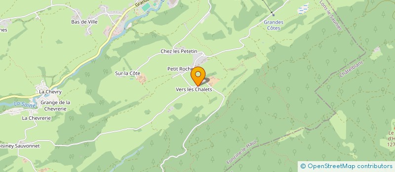 localisation de l'entreprise GROUPEMENT AGRICOLE D'EXPLOITATION EN COMMUN RECONNU DE CHEZ VALENTIN à FONCINE-LE-HAUT