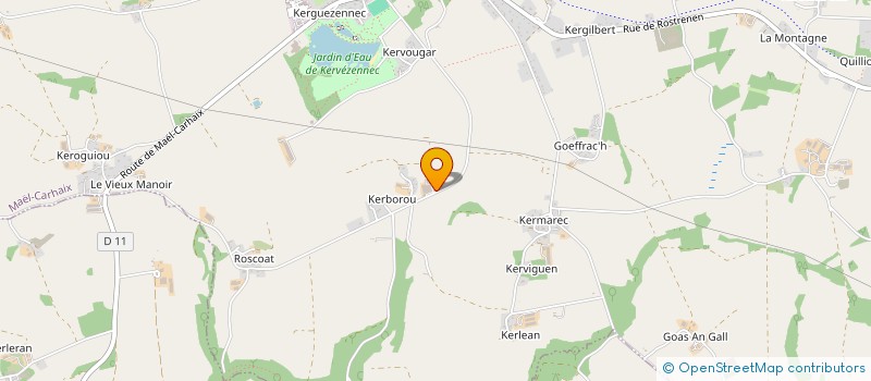 localisation de l'entreprise GROUPEMENT AGRICOLE D'EXPLOITATION EN COMMUN RECONNU DE DOUAR AN DAZONT  MAEL-CARHAIX