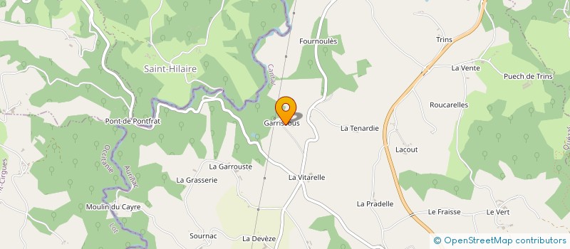 localisation de l'entreprise GROUPEMENT AGRICOLE D'EXPLOITATION EN COMMUN RECONNU DE GARRISSOU J ET L à QUEZAC