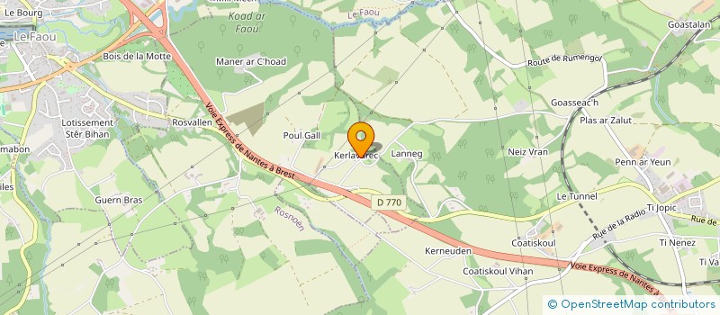 localisation de l'entreprise GROUPEMENT AGRICOLE D'EXPLOITATION EN COMMUN RECONNU DE HOEVE à LE FAOU