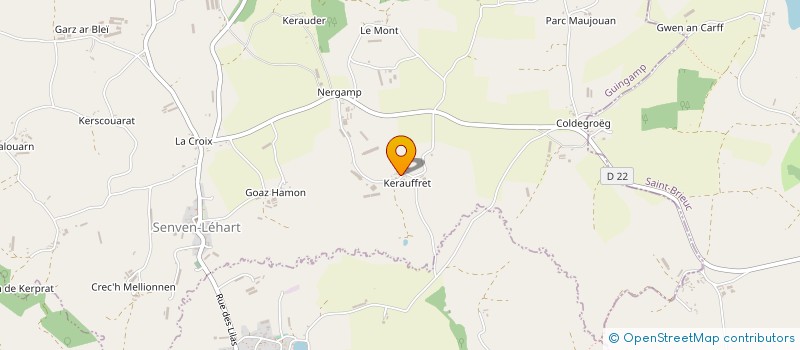 localisation de l'entreprise GROUPEMENT AGRICOLE D'EXPLOITATION EN COMMUN RECONNU DE KERAUFFRET à SENVEN-LEHART