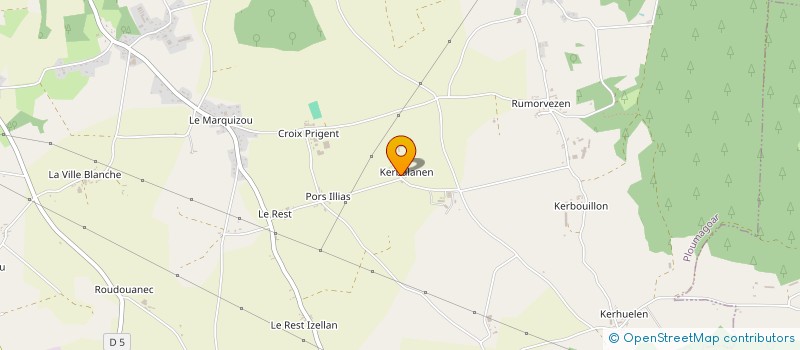 localisation de l'entreprise GROUPEMENT AGRICOLE D'EXPLOITATION EN COMMUN RECONNU DE KERBALANEN  PLOUMAGOAR