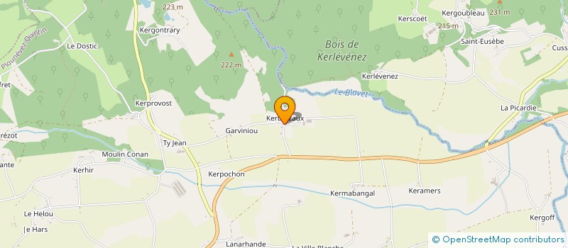 localisation de l'entreprise GROUPEMENT AGRICOLE D'EXPLOITATION EN COMMUN RECONNU DE KERBREZAUX à PLOUNEVEZ QUINTIN