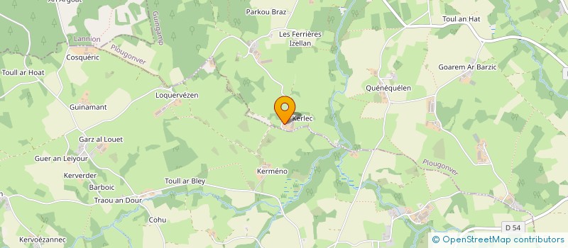localisation de l'entreprise GROUPEMENT AGRICOLE D'EXPLOITATION EN COMMUN RECONNU DE KERLEC à PLOUGONVER
