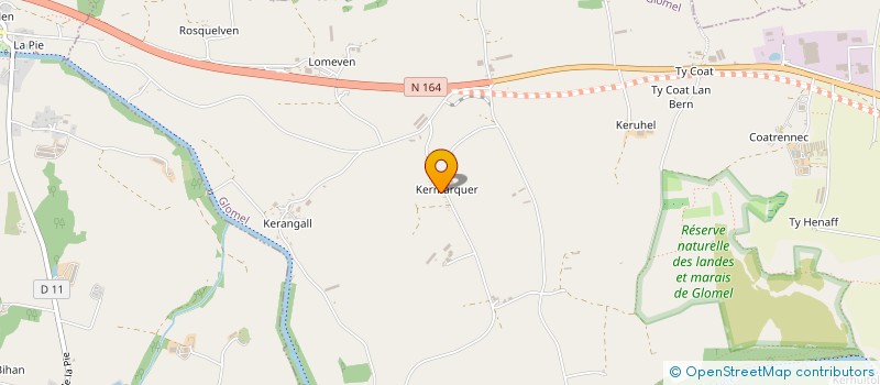 localisation de l'entreprise GROUPEMENT AGRICOLE D'EXPLOITATION EN COMMUN RECONNU DE KERMARQUER à GLOMEL