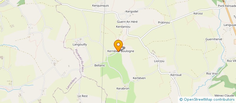 localisation de l'entreprise GROUPEMENT AGRICOLE D'EXPLOITATION EN COMMUN RECONNU DE KERNEVEZ BOULOGNE à PLONEVEZ-DU-FAOU
