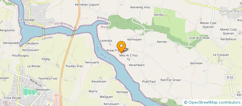 localisation de l'entreprise GROUPEMENT AGRICOLE D'EXPLOITATION EN COMMUN RECONNU DE KREACH LEDAN à PLOUGUERNEAU