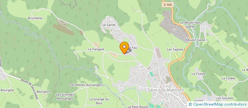 localisation de l'entreprise GROUPEMENT AGRICOLE D'EXPLOITATION EN COMMUN RECONNU DE L'AQUEDUC à SAINT-JUST-MALMONT