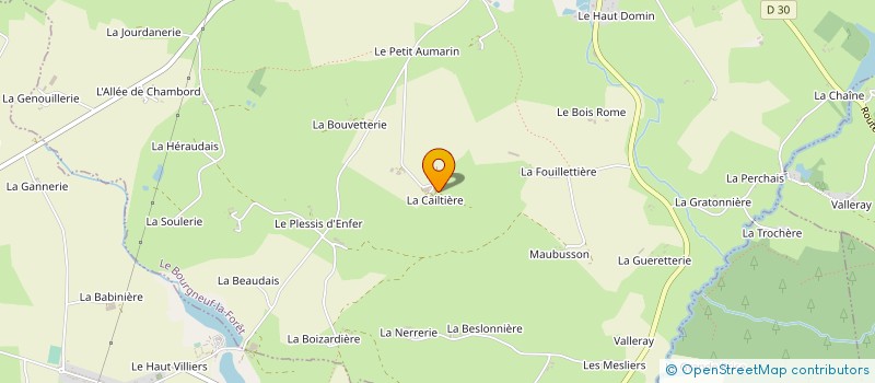 localisation de l'entreprise GROUPEMENT AGRICOLE D EXPLOITATION EN COMMUN RECONNU DE LA CAILLETIERE à LE BOURGNEUF-LA-FORET